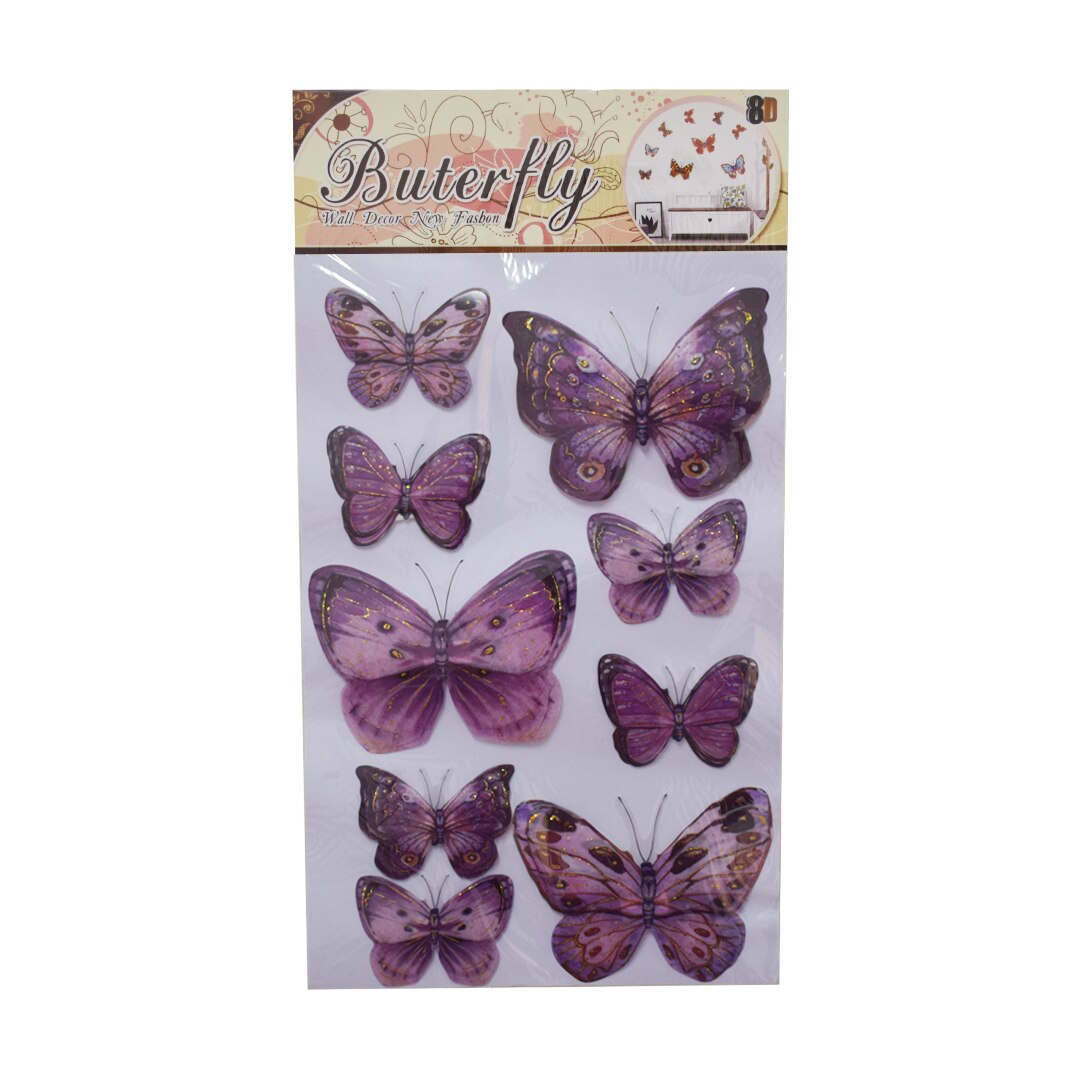 Sticker decorativ autocolant 8D, Naimeed D399-012, model Fluturi, 60 x 31 cm