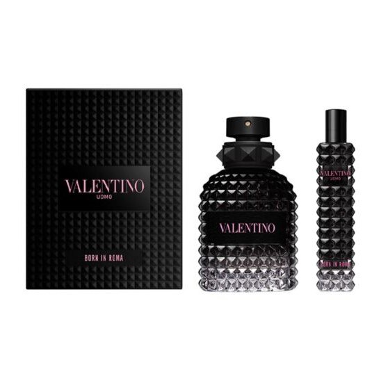 Set Apa de toaleta Valentino Uomo Born in Roma, 50 ml, mini apa de toaleta 15 ml