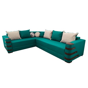 Coltar extensibil Diamond, MobAmbient, Verde smarald, stofa, extensie 140 cm din plasa de arcuri tip relaxa, 1 lada de depozitare, 5 perne mari si 3 perne mici din stofa incluse, 300 x 235 cm Coltar extensibil Diamond, MobAmbient, Verde smarald, stofa, extensie 140 cm din plasa de arcuri tip relaxa, 1 lada de depozitare, 5 perne mari si 3 perne mici din stofa incluse, 300 x 235 cm