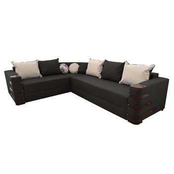 Coltar extensibil Diamond, MobAmbient, Negru, stofa, extensie 140 cm din plasa de arcuri tip relaxa, 1 lada de depozitare, 5 perne mari si 3 perne mici din stofa incluse, 300 x 235 cm Coltar extensibil Diamond, MobAmbient, Negru, stofa, extensie 140 cm din plasa de arcuri tip relaxa, 1 lada de depozitare, 5 perne mari si 3 perne mici din stofa incluse, 300 x 235 cm
