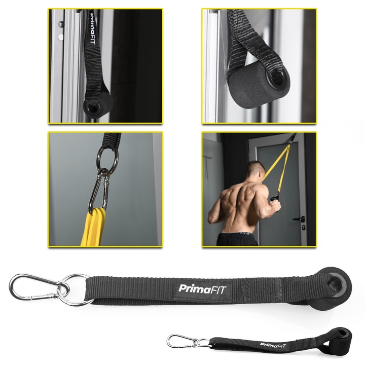 Анкер За Врата С Карабинер PrimaFIT За Упражнения И Тренировки С Фитнес Тренировъчни Ластици