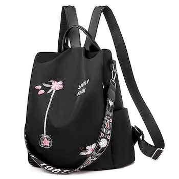 OEM - Дамска чанта - раница Lovely, Anti-theft дизайн, Черна