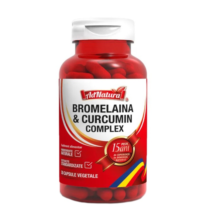 Supliment alimentar Bromelaina & Curcumin complex, 30 capsule