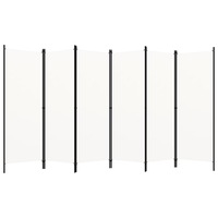Paravan camera cu 6 panouri vidaXL, alb, 300 x 180 cm, 5.03 kg