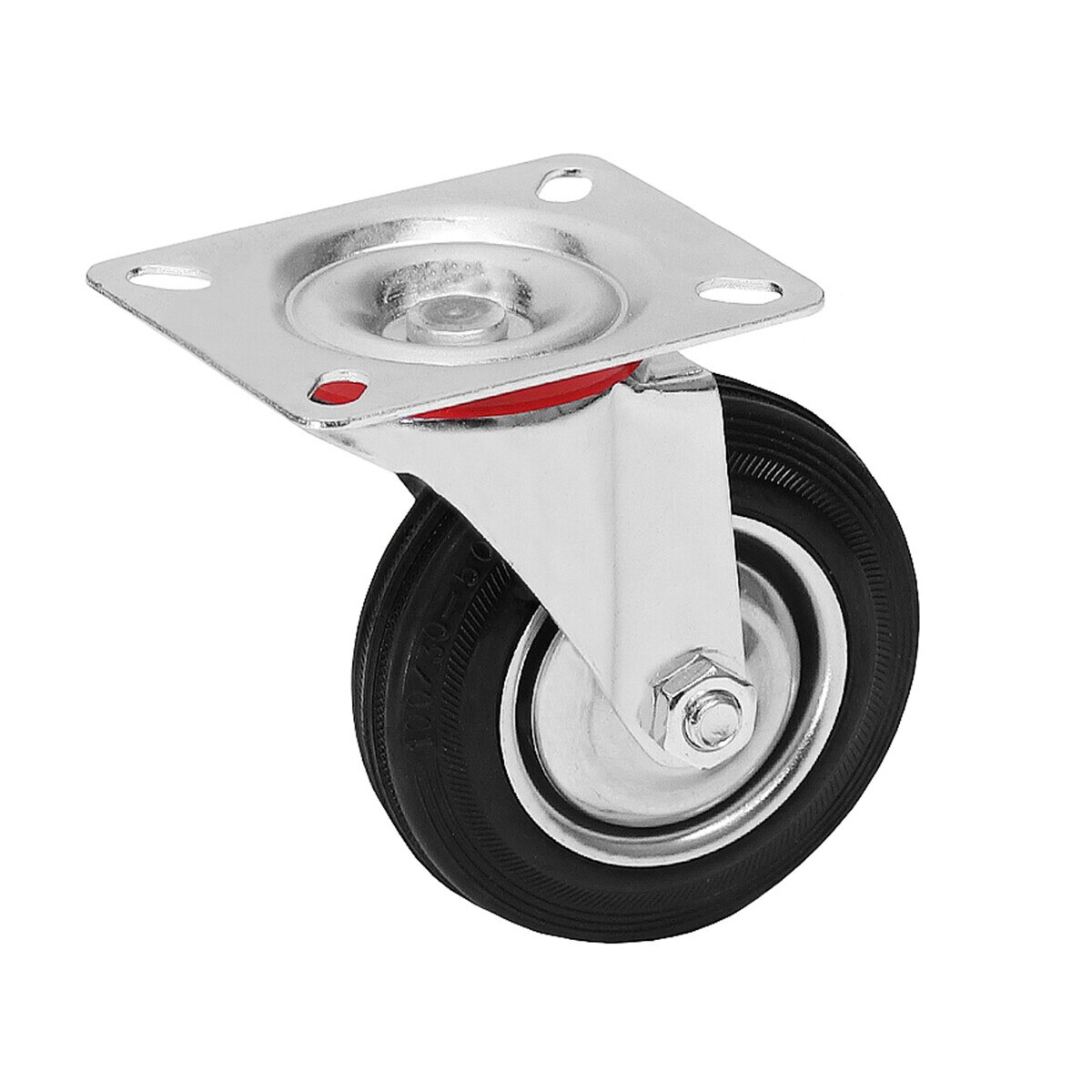 Roata pivotanta pentru carucior platforma Iso Trade, 10x3cm, 660g, Cauciuc/Fier