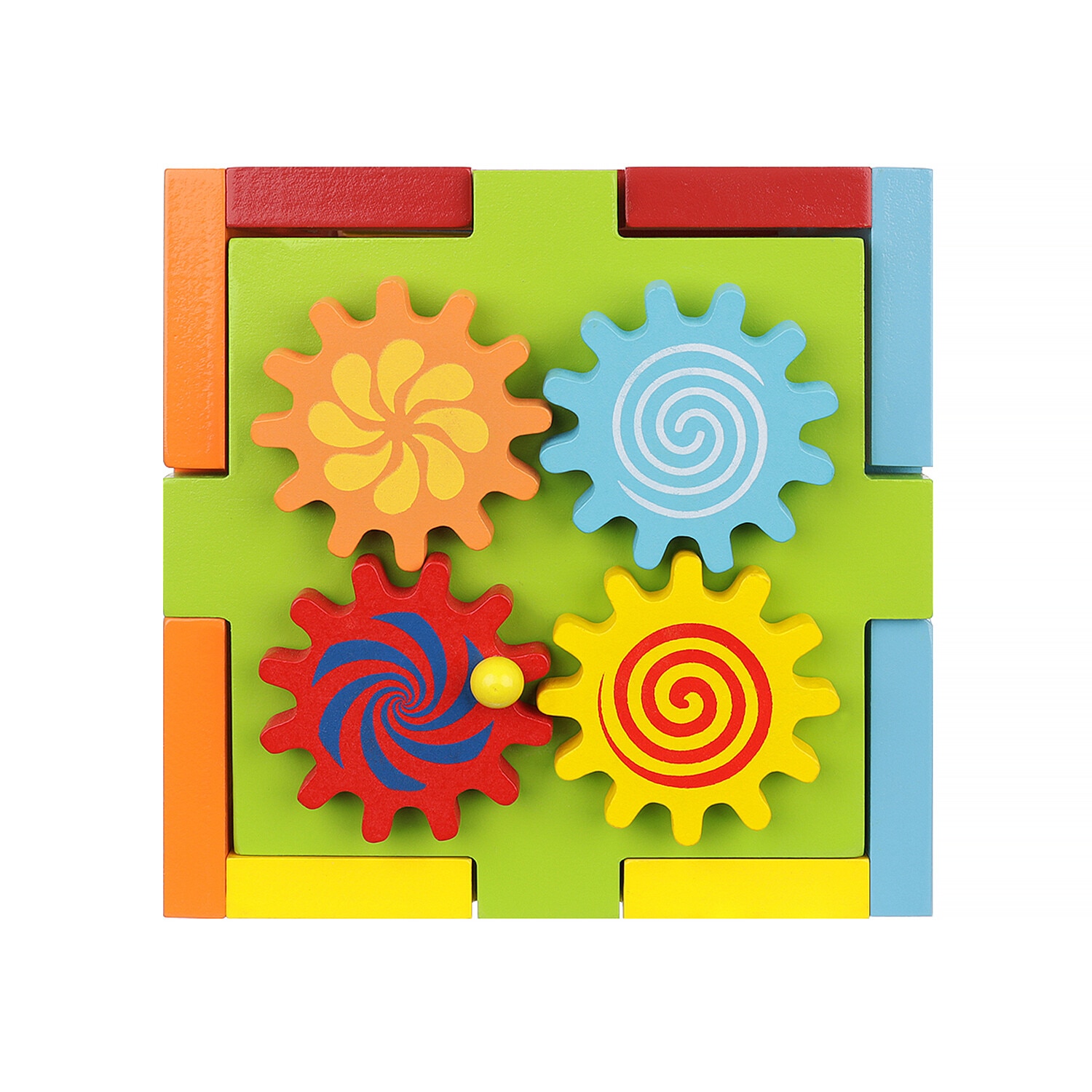 Jucatie interactiva Iso Trade, Cub activitati, Lemn, 15 x 15 cm, Multicolor