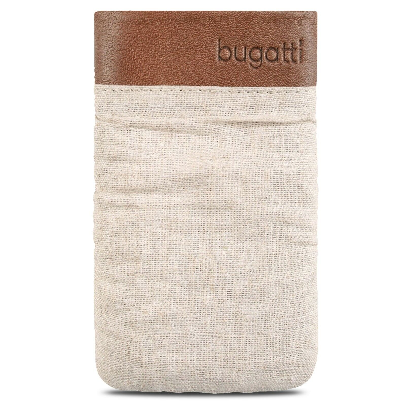 Husa universala textil, maro deschis, 125 x 73mm, Bugatti