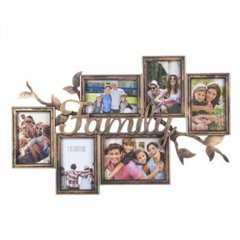 Cadru rama foto Pufo Vintage, 6 poze, bronz, 60 x 38 cm Cadru rama foto Pufo Vintage, 6 poze, bronz, 60 x 38 cm