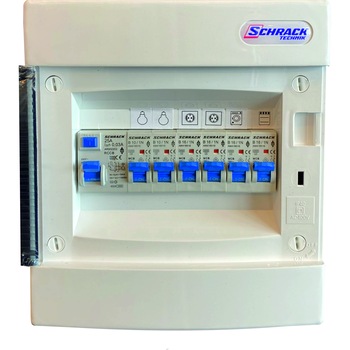 Tablou electric, complet echipat, cu 6 circuite si protectie diferentiala Tablou electric, complet echipat, cu 6 circuite si protectie diferentiala