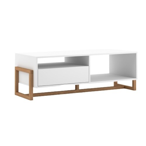 Masuta de cafea, Vivaldi, Oslo, Alb, 119.2X50X41.3 cm