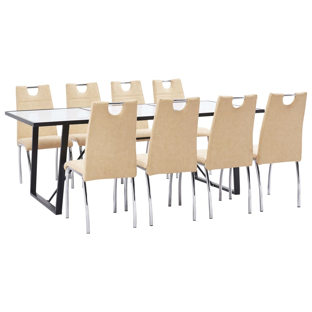 Set mobilier de bucatarie .vidaXL., Piele artificiala, Crem