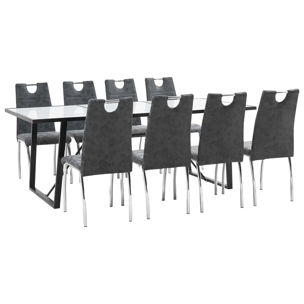Set mobilier de bucatarie vidaXL, Piele artificiala,. Negru.
