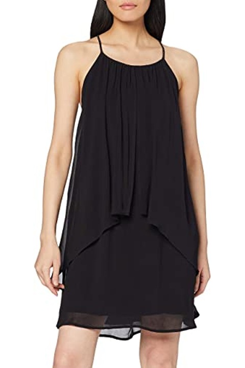 Rochie scurta dama, ESPRIT, Poliester, Cu paiete si margele, Negru, 42/XL