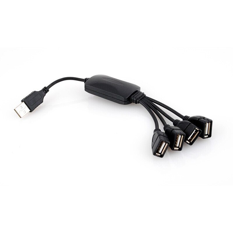 Hub USB cu 4 porturi, Iso Trade, Compatibil USB 1.0 / 2.0, 480 Mbps, Negru