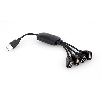Hub USB cu 4 porturi, Iso Trade, Compatibil USB 1.0 / 2.0, 480 Mbps, Negru Hub USB cu 4 porturi, Iso Trade, Compatibil USB 1.0 / 2.0, 480 Mbps, Negru