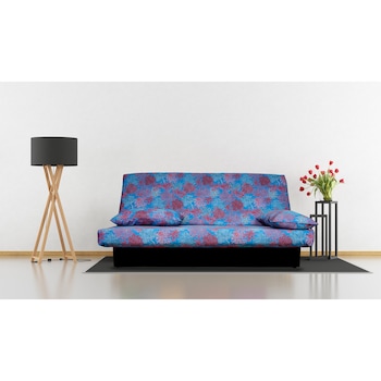 Canapea extensibila Click-Clack Best Sleep, lada depozitare, husa bumbac, 190 x 87 x 91 cm, model corali Canapea extensibila Click-Clack Best Sleep, lada depozitare, husa bumbac, 190 x 87 x 91 cm, model corali