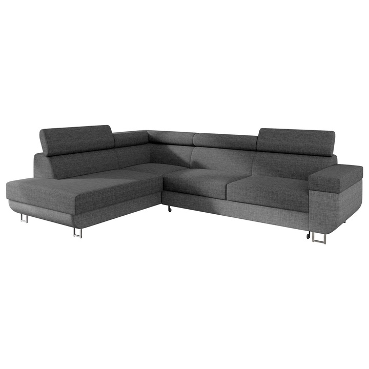 Coltar rabatabil Antrodem, MIRJAN24, stanga, gri, 253x188x71 cm