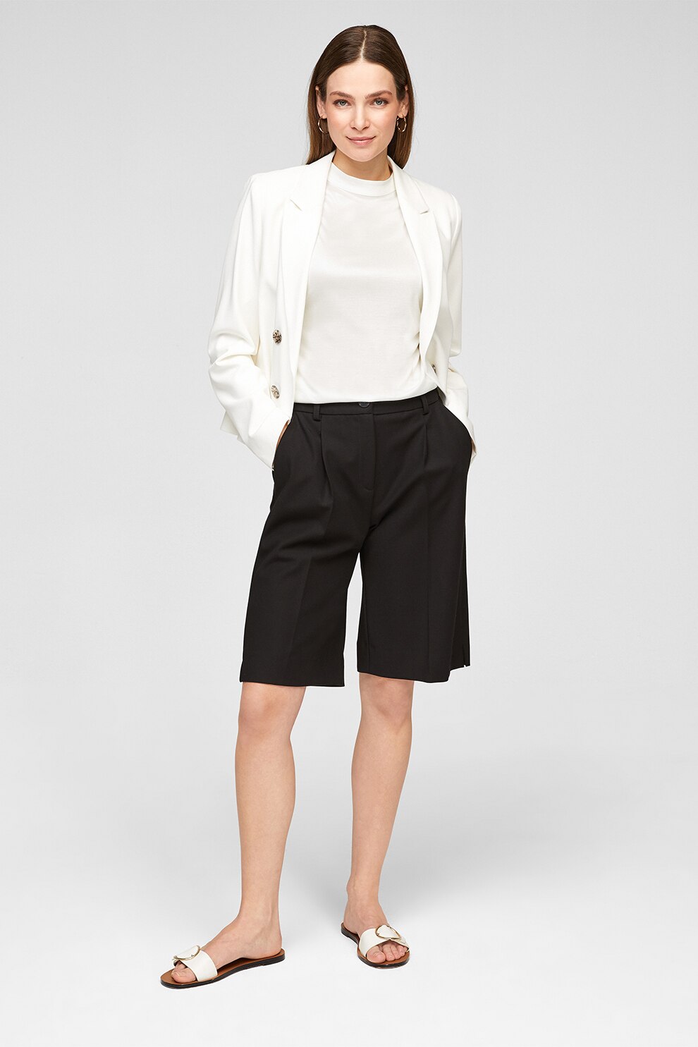 s.Oliver, Tricou din jerseu cu maneci tip liliac, Alb prafuit