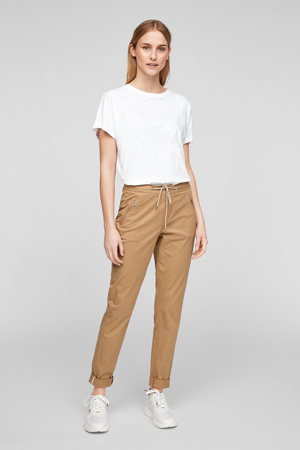 s.Oliver, Tricou cu perforatii pe partea din spate, Alb/Rosu