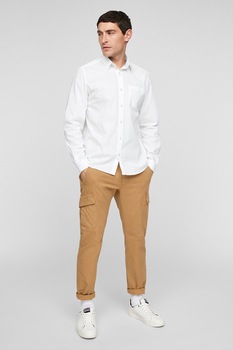 s.Oliver, Camasa regular fit cu buzunar pe piept, Alb s.Oliver, Camasa regular fit cu buzunar pe piept, Alb