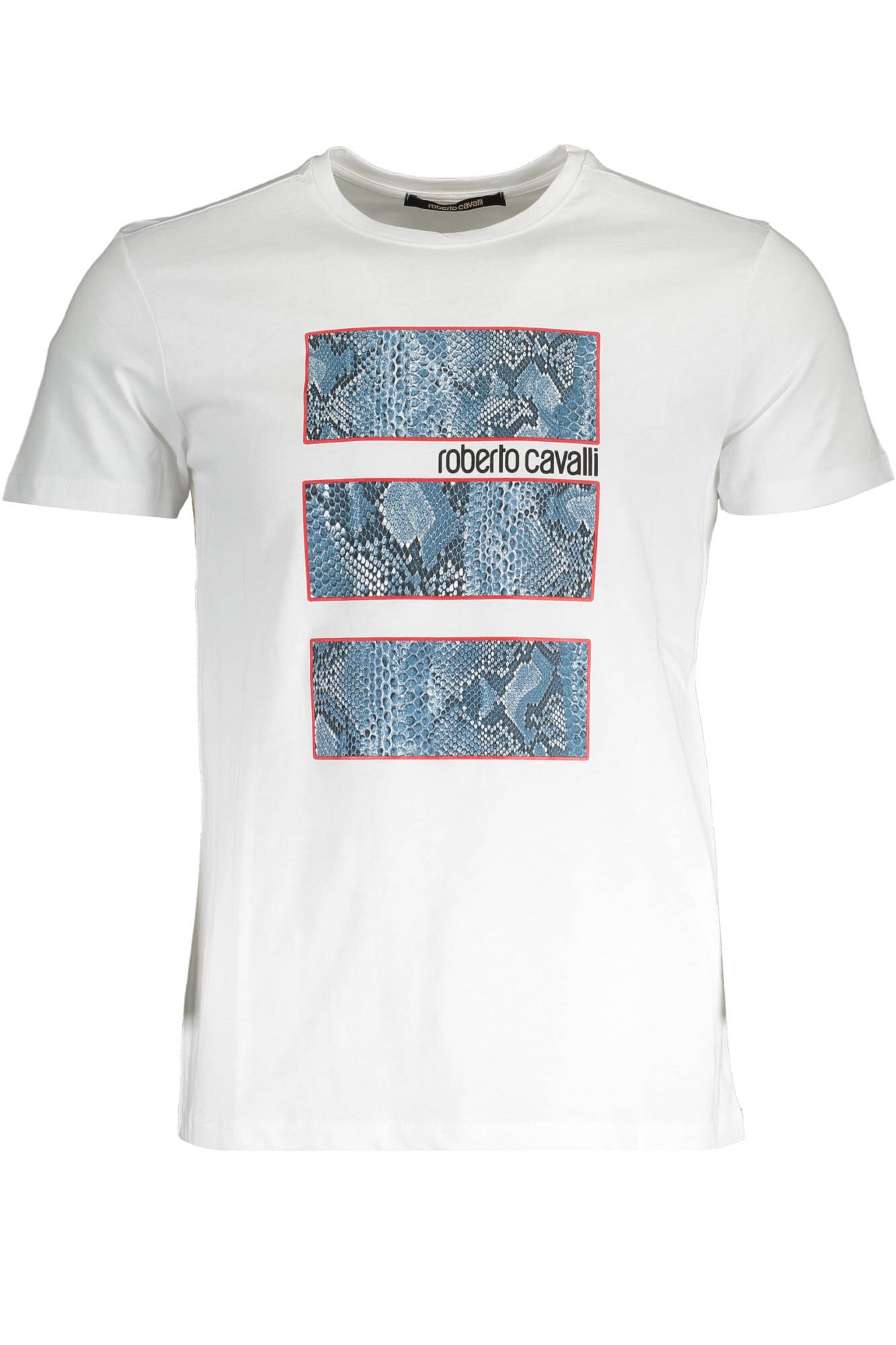 Tricou Barbati, ROBERTO CAVALLI, 9101632, Logo, Alb, Alb, XL