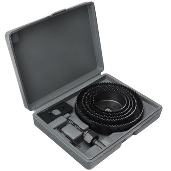 Set 5 freze fierastrau, Iso Trade, Lemn, Orificii de 64-127 mm, Accesorii montaj incluse Set 5 freze fierastrau, Iso Trade, Lemn, Orificii de 64-127 mm, Accesorii montaj incluse