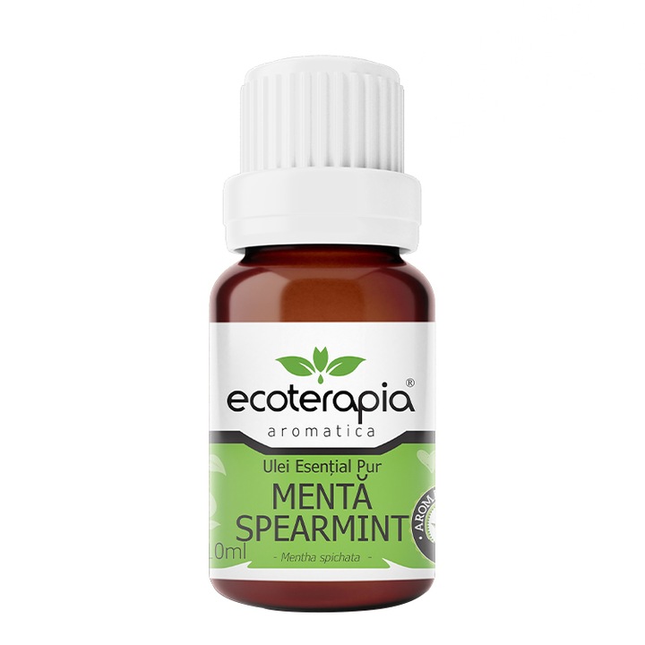 Ulei esential pur de Menta Spearmint, Ecoterapia, cultura organica, 10 ml