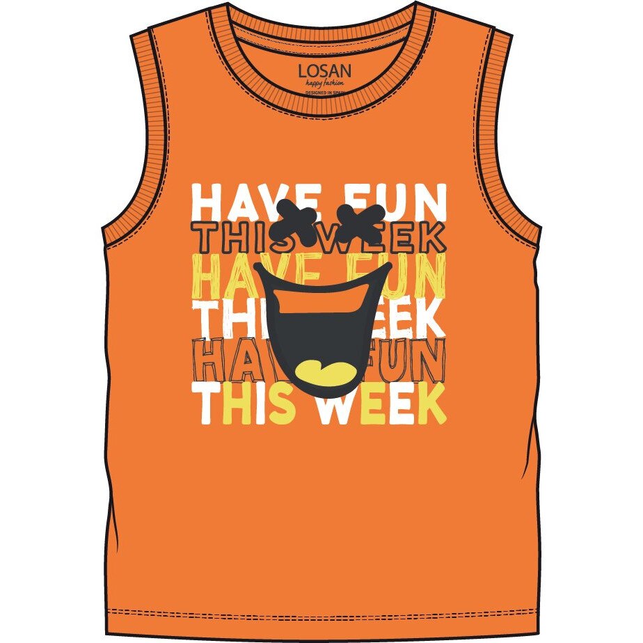 Tricou fara maneci, Have Fun, Portocaliu