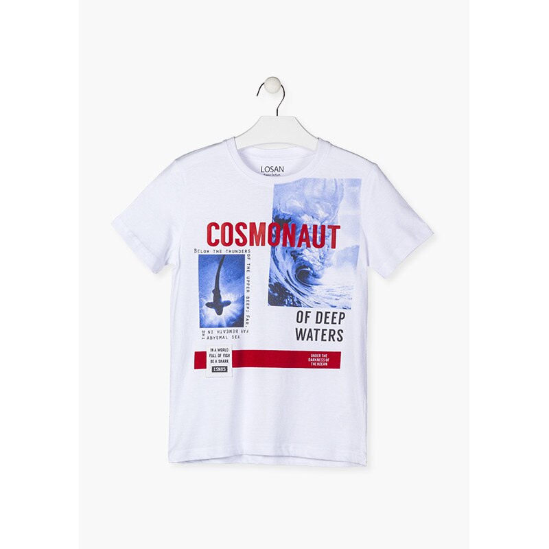 Tricou maneca scurta, Alb, Cosmonaut