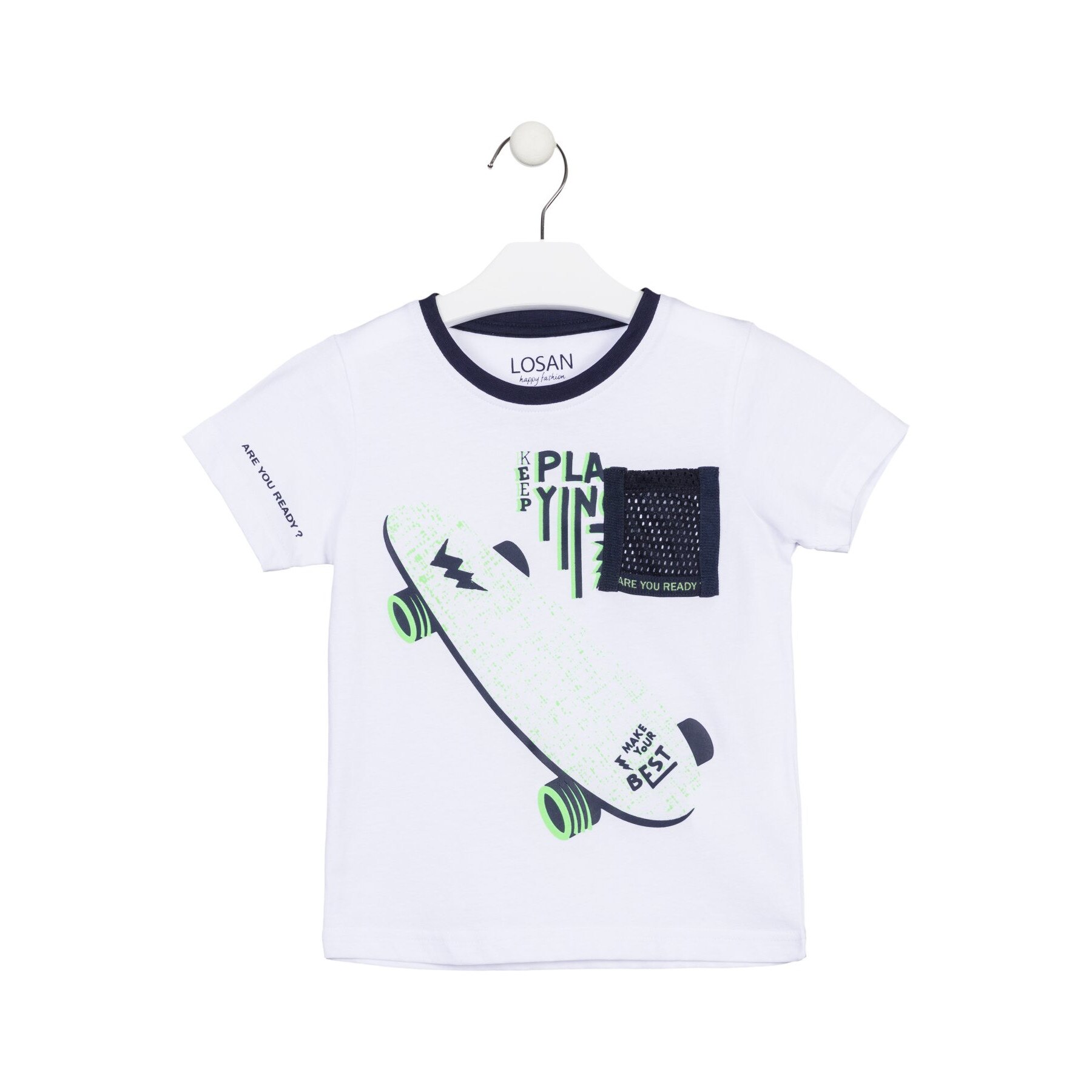 Tricou maneca scurta, Alb, Skateboard