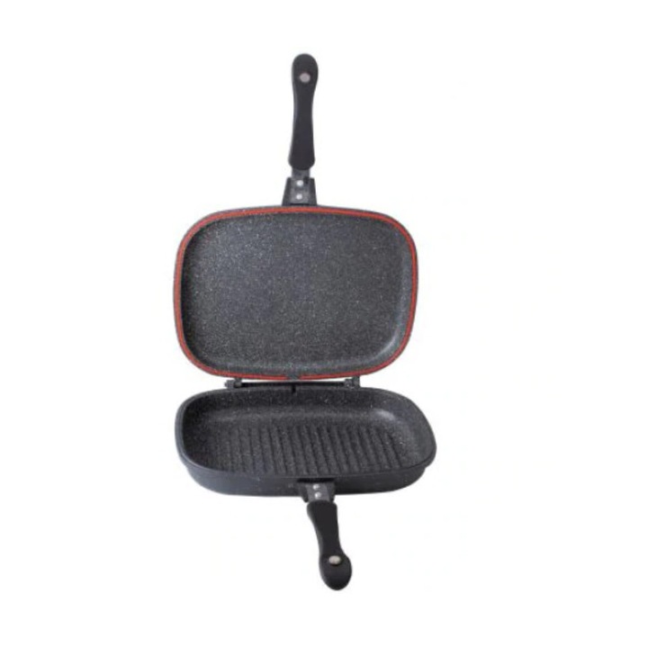 Tigaie dubla 32cm, invelis marmura, Platinum DADG32