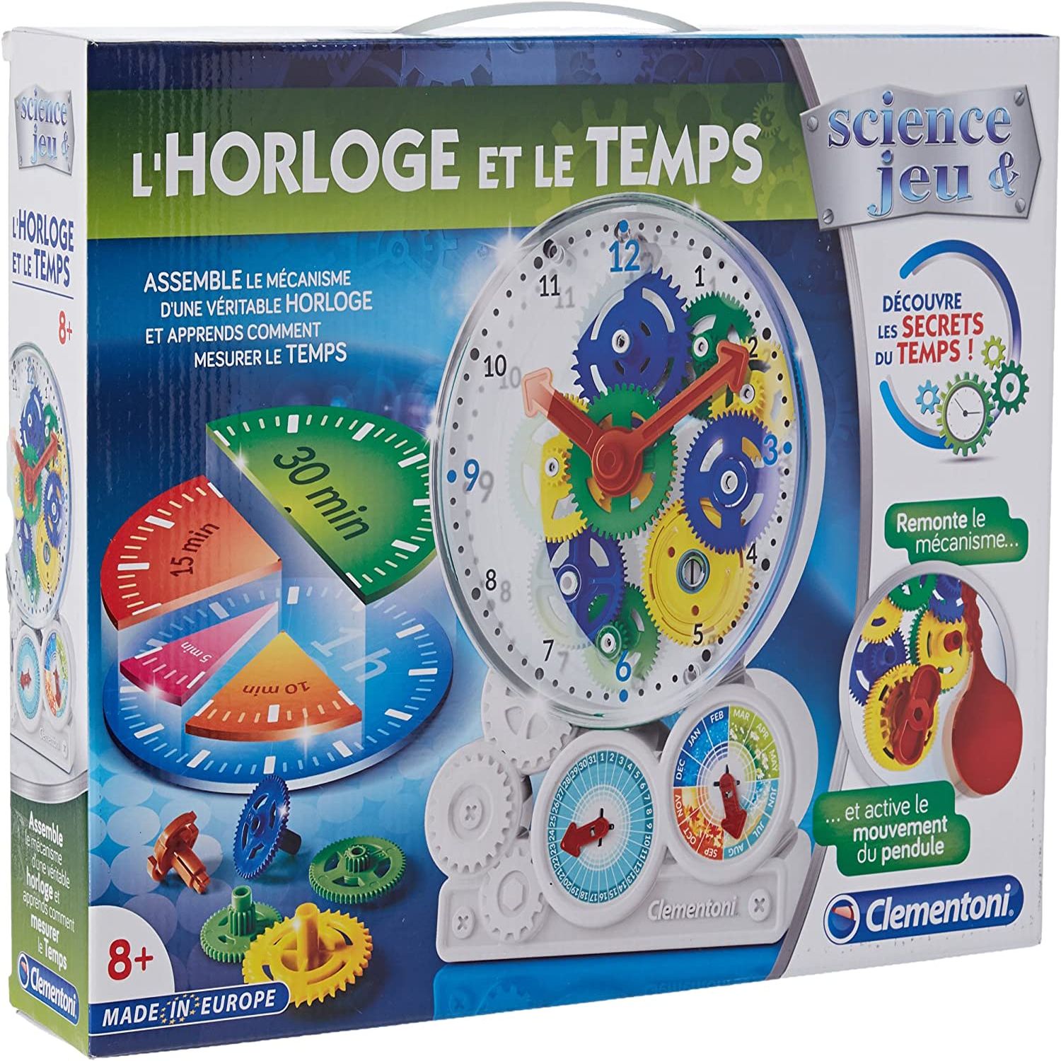 Set educativ de construit, Ceasul si Timpul, Clementoni, Multicolor