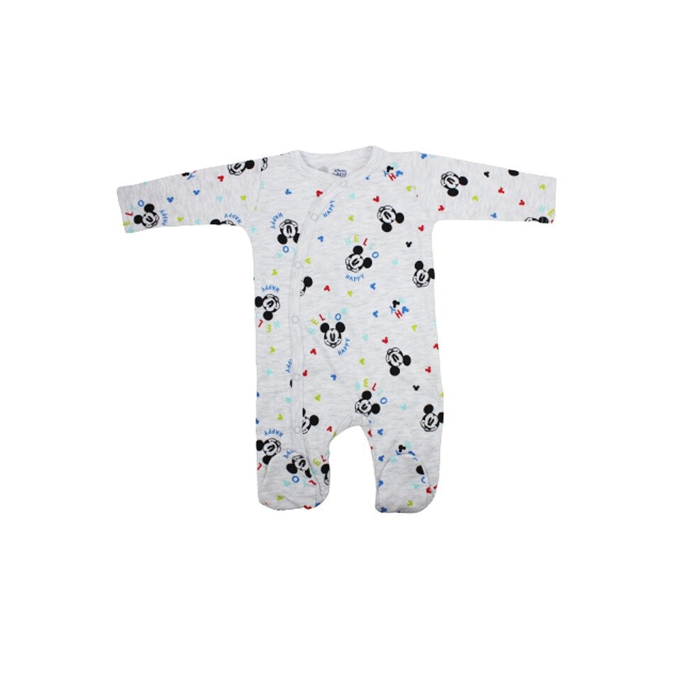Salopeta bebe, Hello Mickey Happy, gri 80 cm