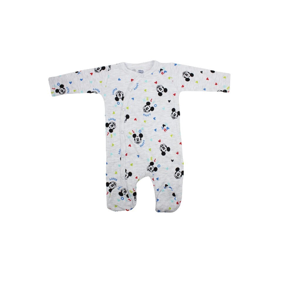 Salopeta bebe, Hello Mickey Happy, gri 86 cm