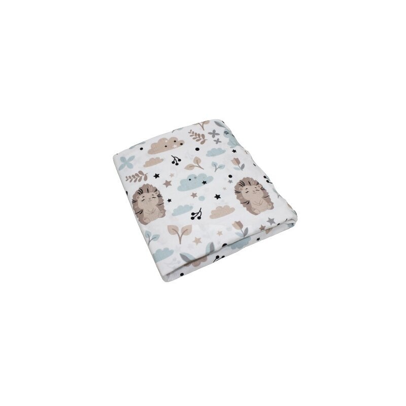 Cearceaf patut, alb cu arici si norisori, 120 x 60cm