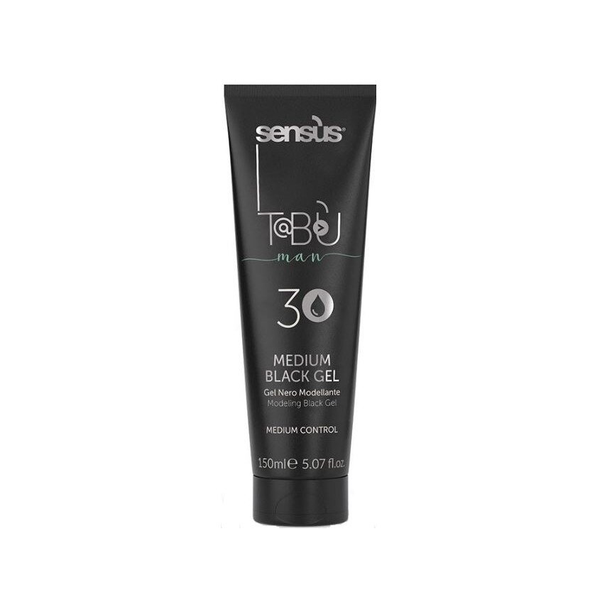 Gel de par negru pentru stralucire, Sensus Tabu Man 3 Medium, 150 ml