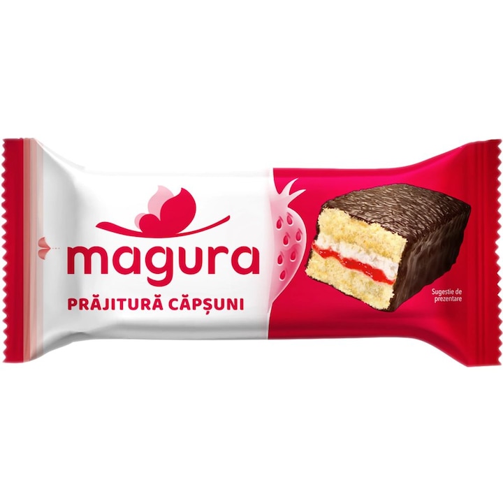 Prajitura cu Crema de Capsuni Magura, 35 g, 24 Buc/Set