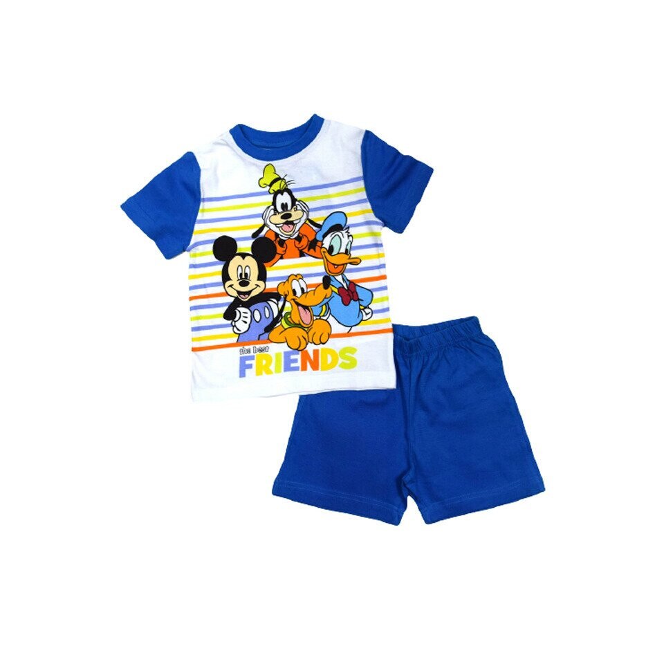 Pijama vara, Mickey and friends, albastra 110 cm