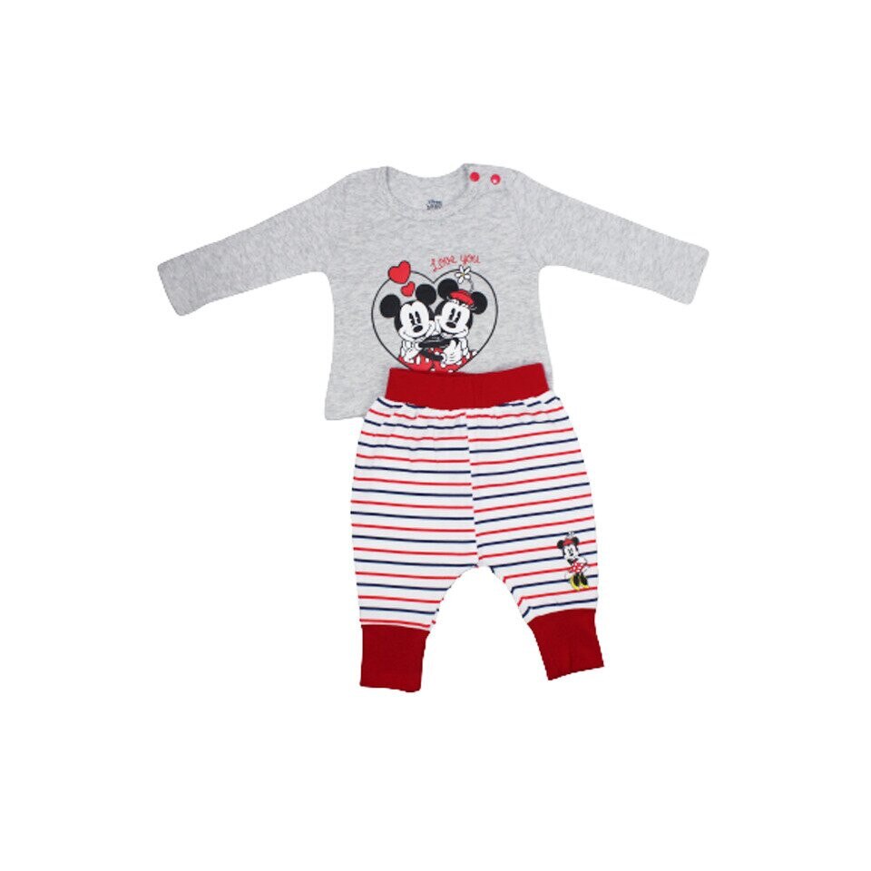 Compleu bebe, Minnie love Mickey, gri