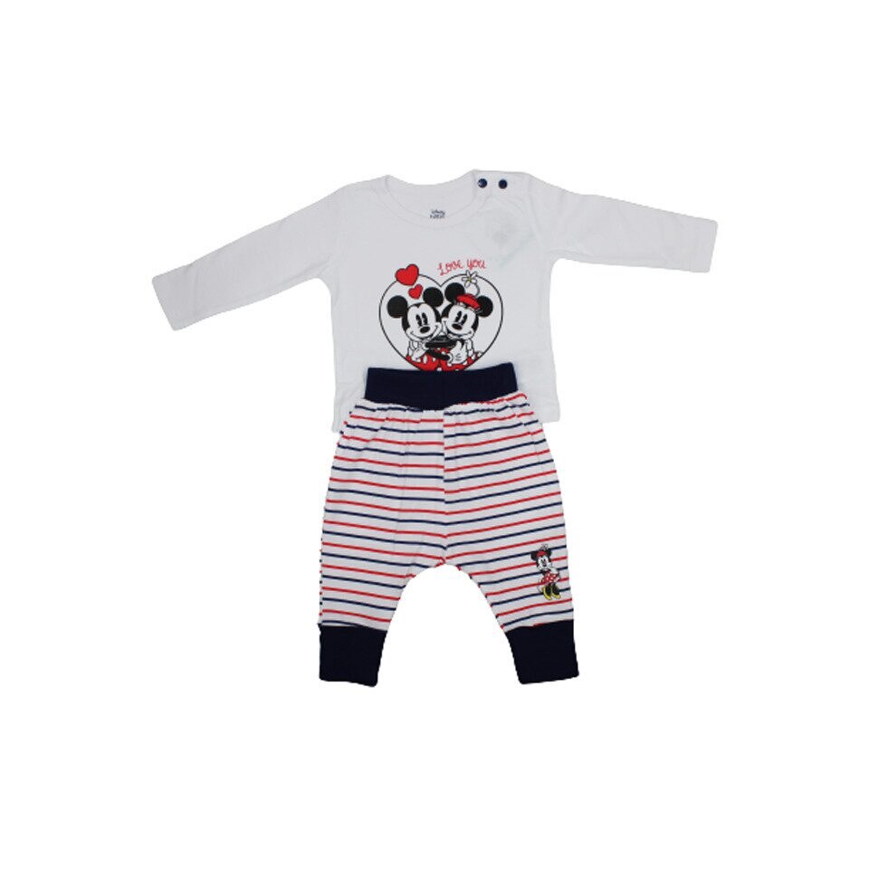 Compleu bebe, Minnie love Mickey, alb