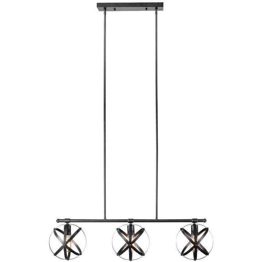 Candelabru Cojom Prato 3n 3XE27, neagra, inaltime reglabila, stil modern industrial