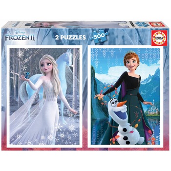 Puzzle 2X500 piese - Frozen, Carton Puzzle 2X500 piese - Frozen, Carton