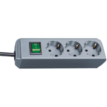 Prelungitor Brennenstuhl Eco-Line, cu intrerupator, 3 prize, cablu H05VV-F 3G1.5, 5m, Gri Prelungitor Brennenstuhl Eco-Line, cu intrerupator, 3 prize, cablu H05VV-F 3G1.5, 5m, Gri