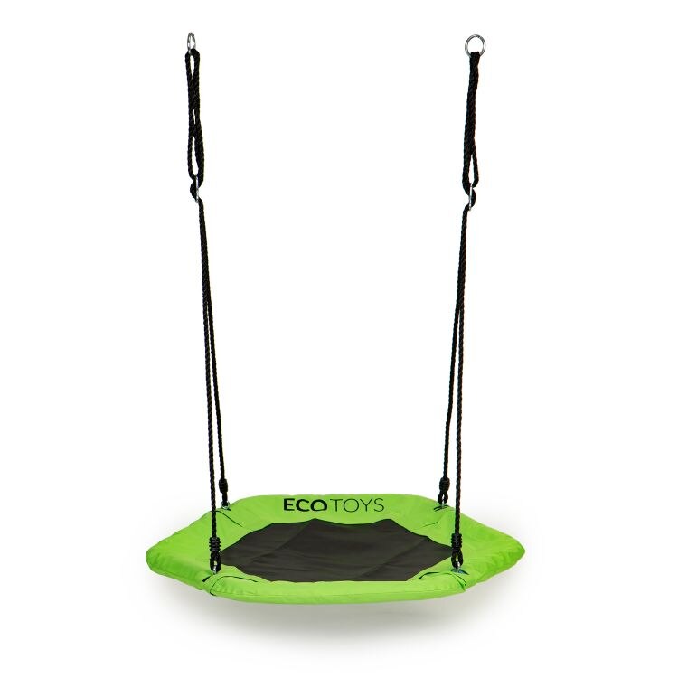 Leagan tip cuib cu plasa, cadru metalic, rezistent la conditiile meteorologice, diametru 95 cm, sarcina maxima 100 kg, verde