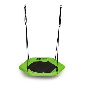 Leagan suspendat pentru gradina, tip cuib, 95 x 150 cm, verde, structura metalica, forma hexagonala Leagan suspendat pentru gradina, tip cuib, 95 x 150 cm, verde, structura metalica, forma hexagonala