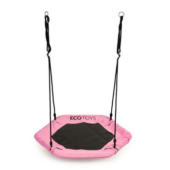 Leagan suspendat pentru gradina, tip cuib, 95 x 150 cm, roz, structura metalica, forma hexagonala Leagan suspendat pentru gradina, tip cuib, 95 x 150 cm, roz, structura metalica, forma hexagonala