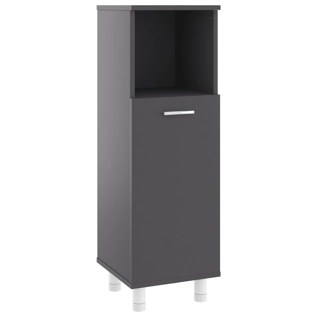 Dulap de baie, picioare metalice, vidaXL, PAL, 30 x 30 x 95 cm, Gri