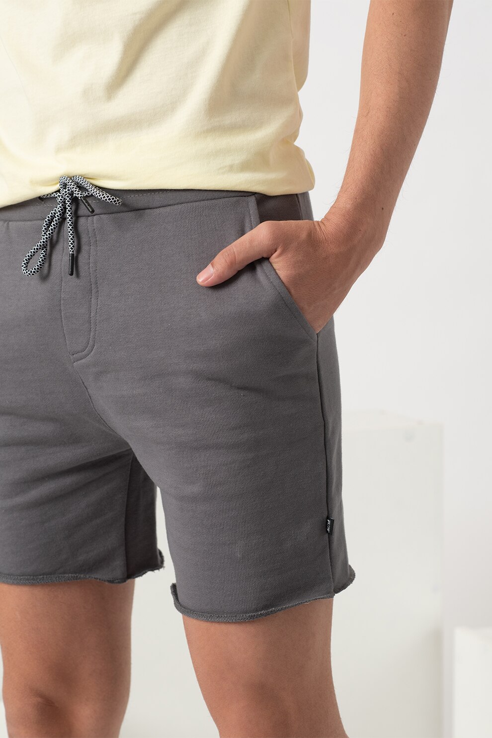 Haily's, Pantaloni scurti din jerseu cu snur, Gri carbune, XS