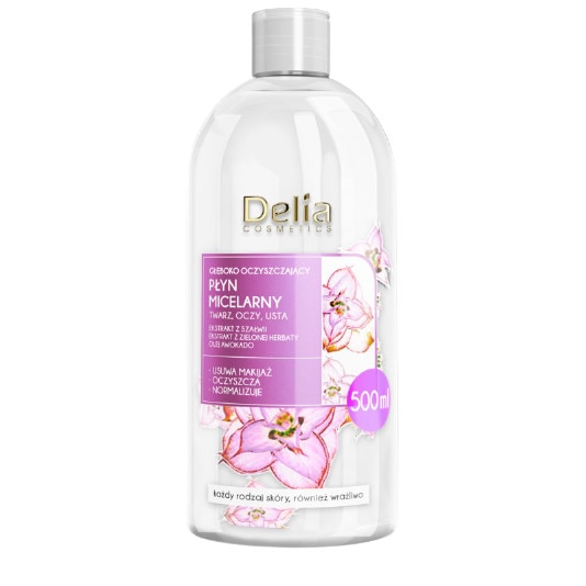 Apa micelara pentru curatare, cu efect purificator, Delia, 500 ml