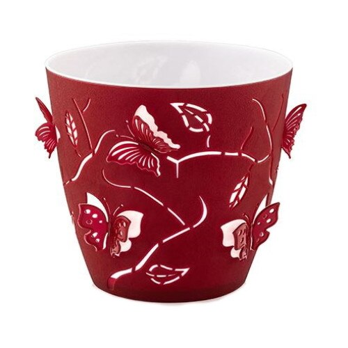 Ghiveci 3D, 2.5l, rosu, diametru 17.5cm